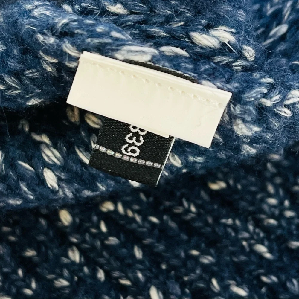 Kate Spade chunky cable‎ knit sweater turtleneck bobble knit blue women's size S